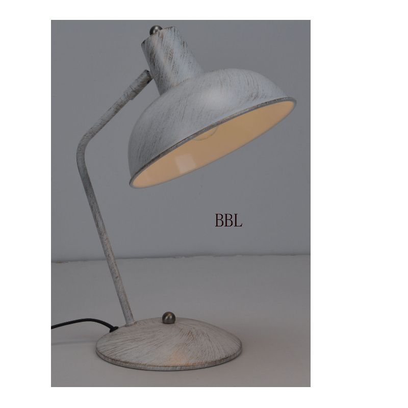 Stolní lampa s kovovým nastavením odstínu a bílé kartáčované zlato