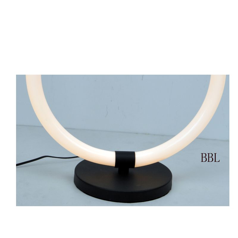 LED stolní lampa s akrylovým kruhovým kroužkem