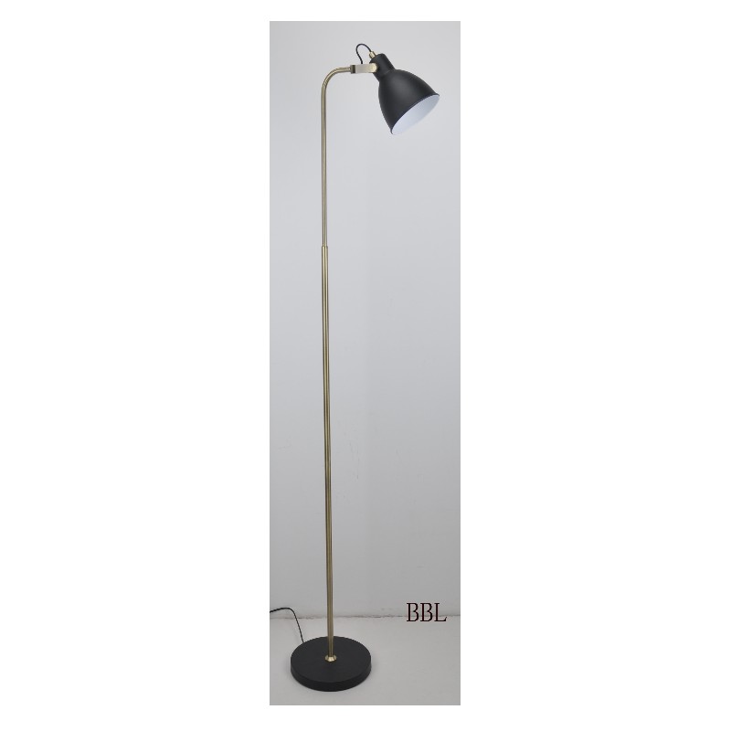 Lampa podlahy s U-držákem a kovovým stínem