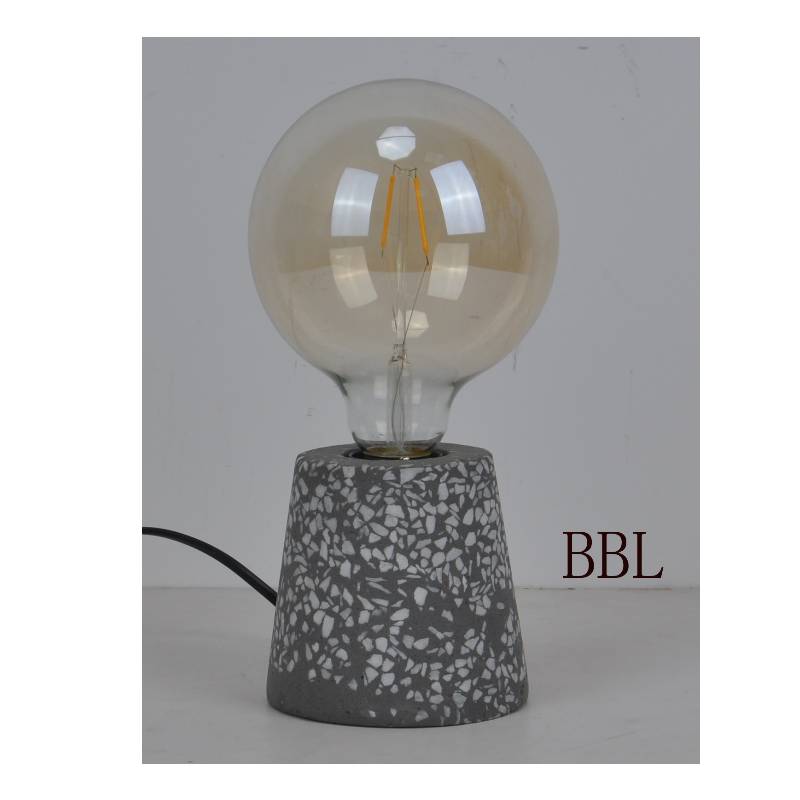 Stolní lampa s přírodním mozaikovým betonovým podstavcem