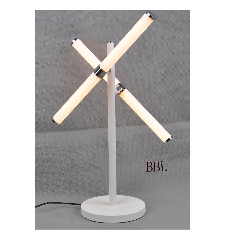 LED stolní lampa s 2ks otočnou akrylovou trubicí, bez stínu