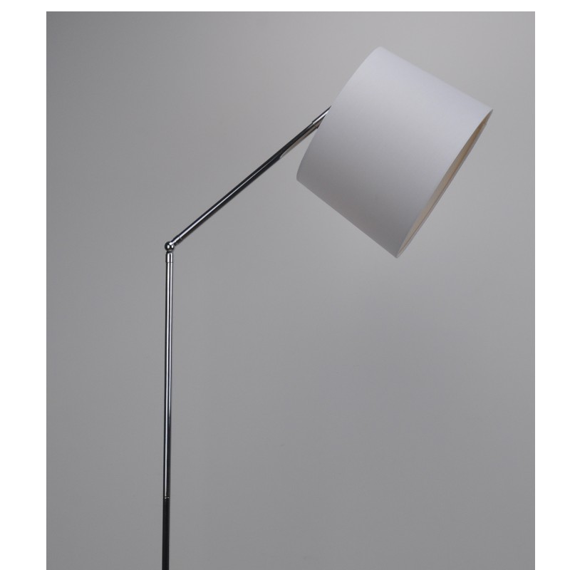 Stojací lampa s látkovým odstínem a funkcí nahoru a dolů