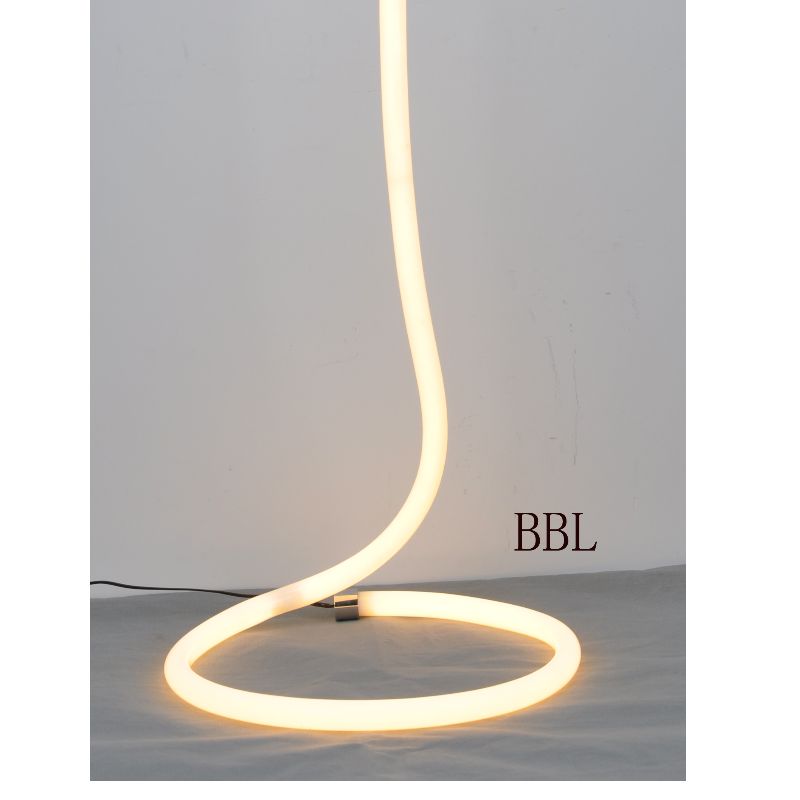 LED stojací lampa s kruhovou akrylovou trubicí