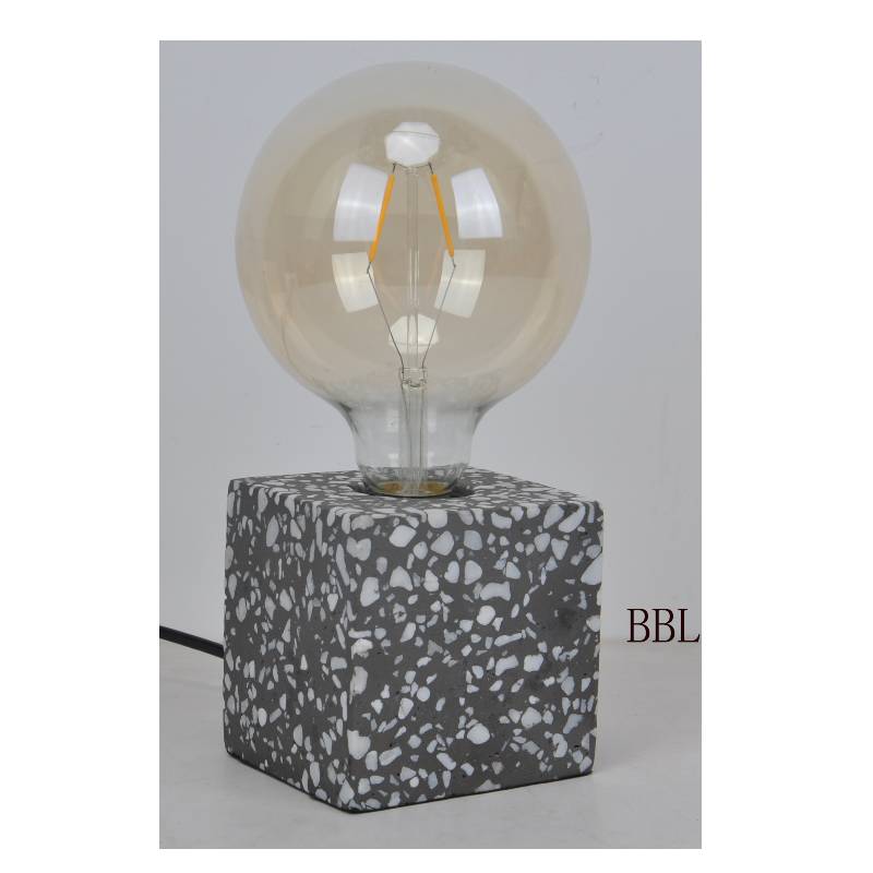 Přírodní mozaika čtvereční stolní lampa z betonu