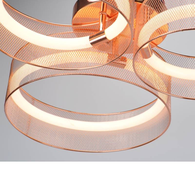 LED stropní svítilna s kovovým síťovým stínem a akrylovou trubicí