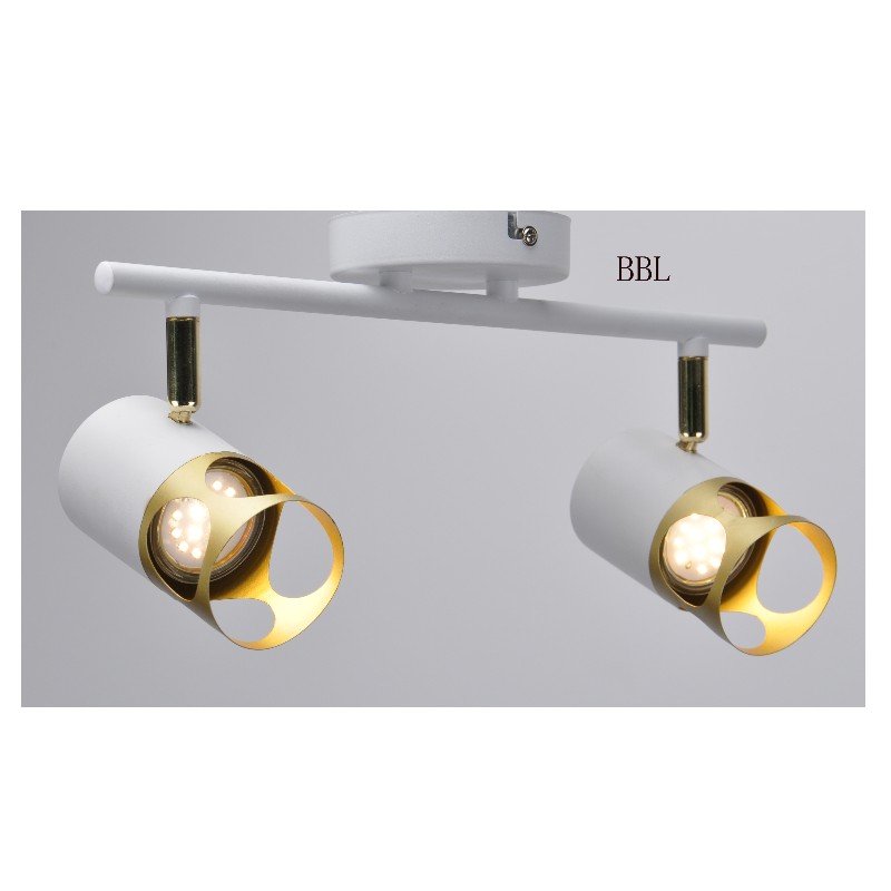 Modern í spot light-2 s bílým + zlatým kovovým stínem, může přizpůsobit směr